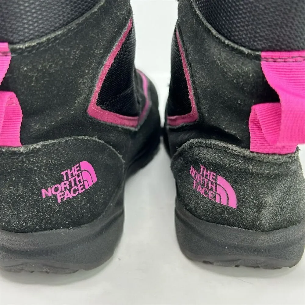 The North Face Girls' Winter Boots Size 6 Black and Pink Waterproof Insulated